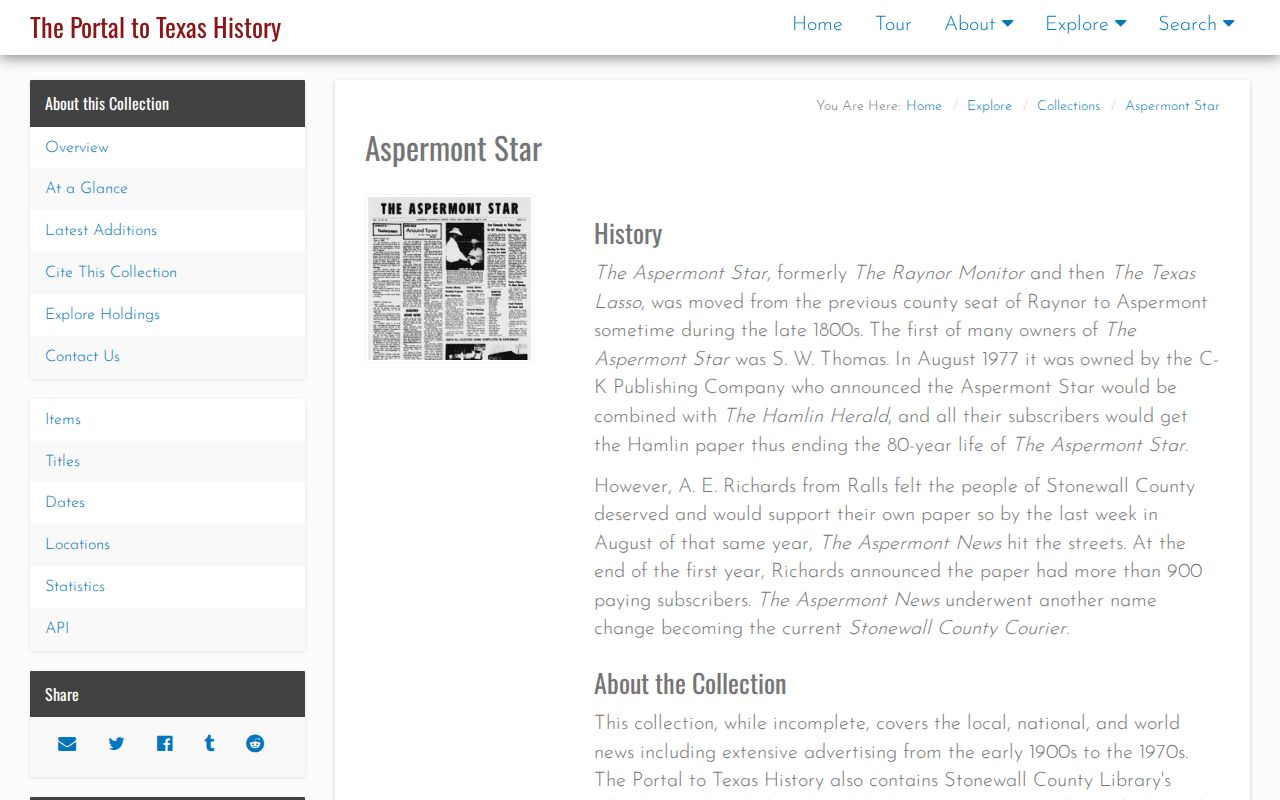 Stonewall County historic crime-news and arrest-record archive at the Portal to Texas History